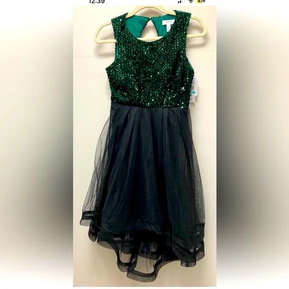 Speechless | Dresses | Speechless Girls Dress In Hunter Green And Black  Sequins And Tulle Sz 6 Nwt | Poshmark